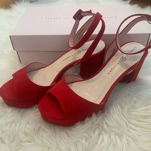 Chinese Laundry red suede heels